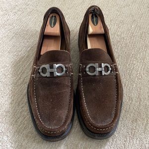 Men’s Ferragamo suede Loafers—brown